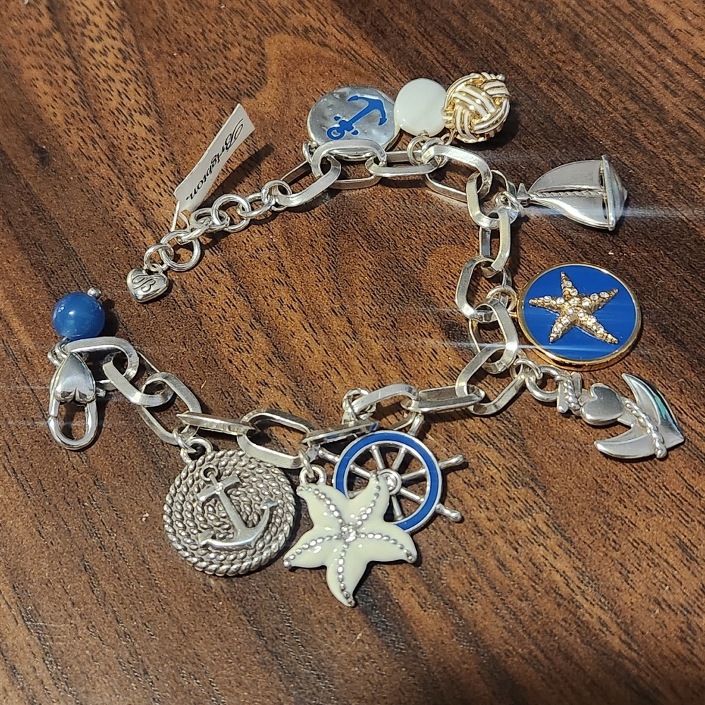 Brighton CRUZ bracelet Approx 7"-8" NEW RETAILS $110 NAUTICAL ANCHOR SHIP OCEAN